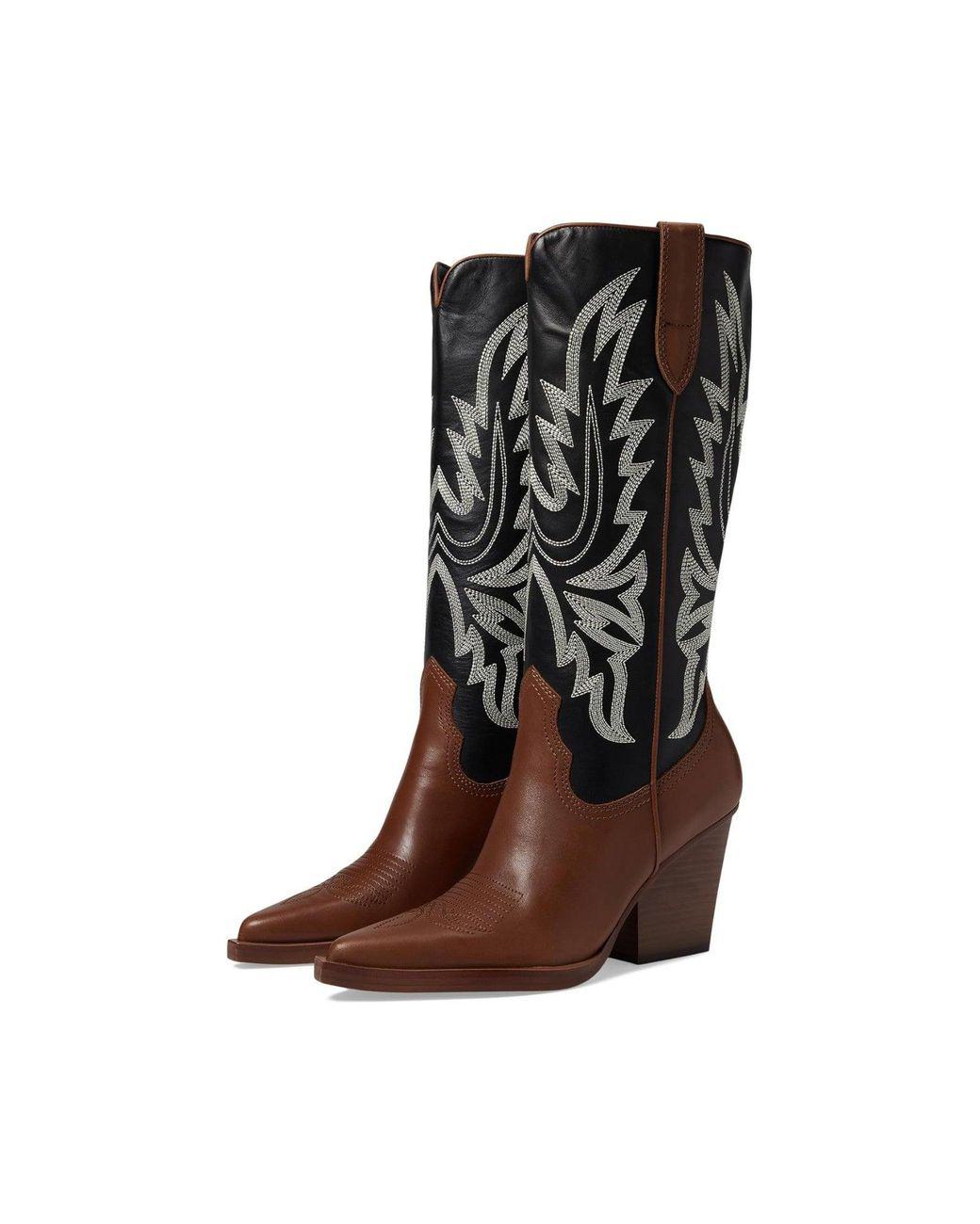 Women’s Black Blanch Leather Knee High Western Boot Jobb1796 Women's Black Blanch Leather Knee High Western Boot Jobb1796