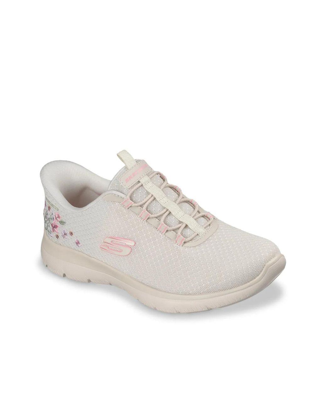Women’s White Hands Free Slipins Summits Spring Blossom Sneaker Women's White Hands Free Slipins Summits Spring Blossom Sneaker