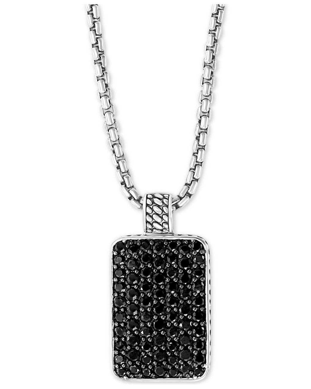 Men’s White Effy Dog Tag 22″ Pendant Necklace Men's White Effy Dog Tag 22" Pendant Necklace