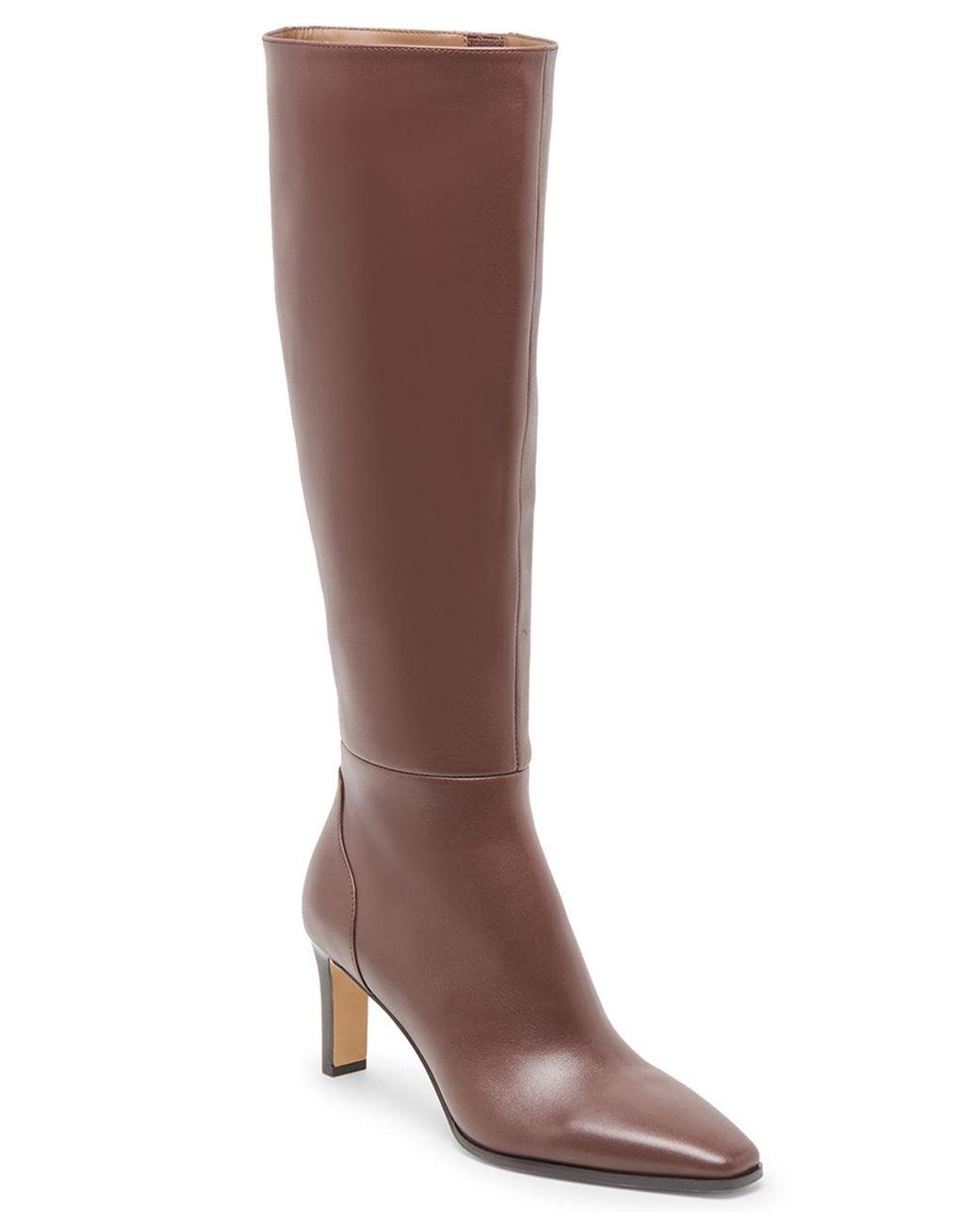 Women’s Brown Emmi Pointed-toe Blade-heel Knee-high Tall Dress Boots Women's Brown Emmi Pointed-toe Blade-heel Knee-high Tall Dress Boots