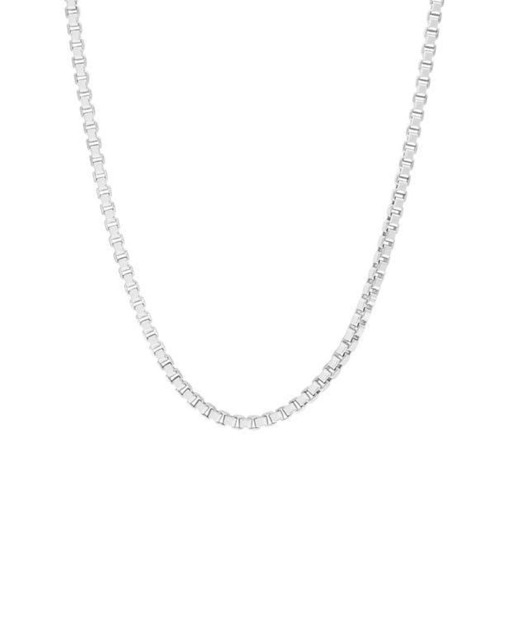Men’s Blue Sterling Box Chain Necklace Men's Blue Sterling Box Chain Necklace