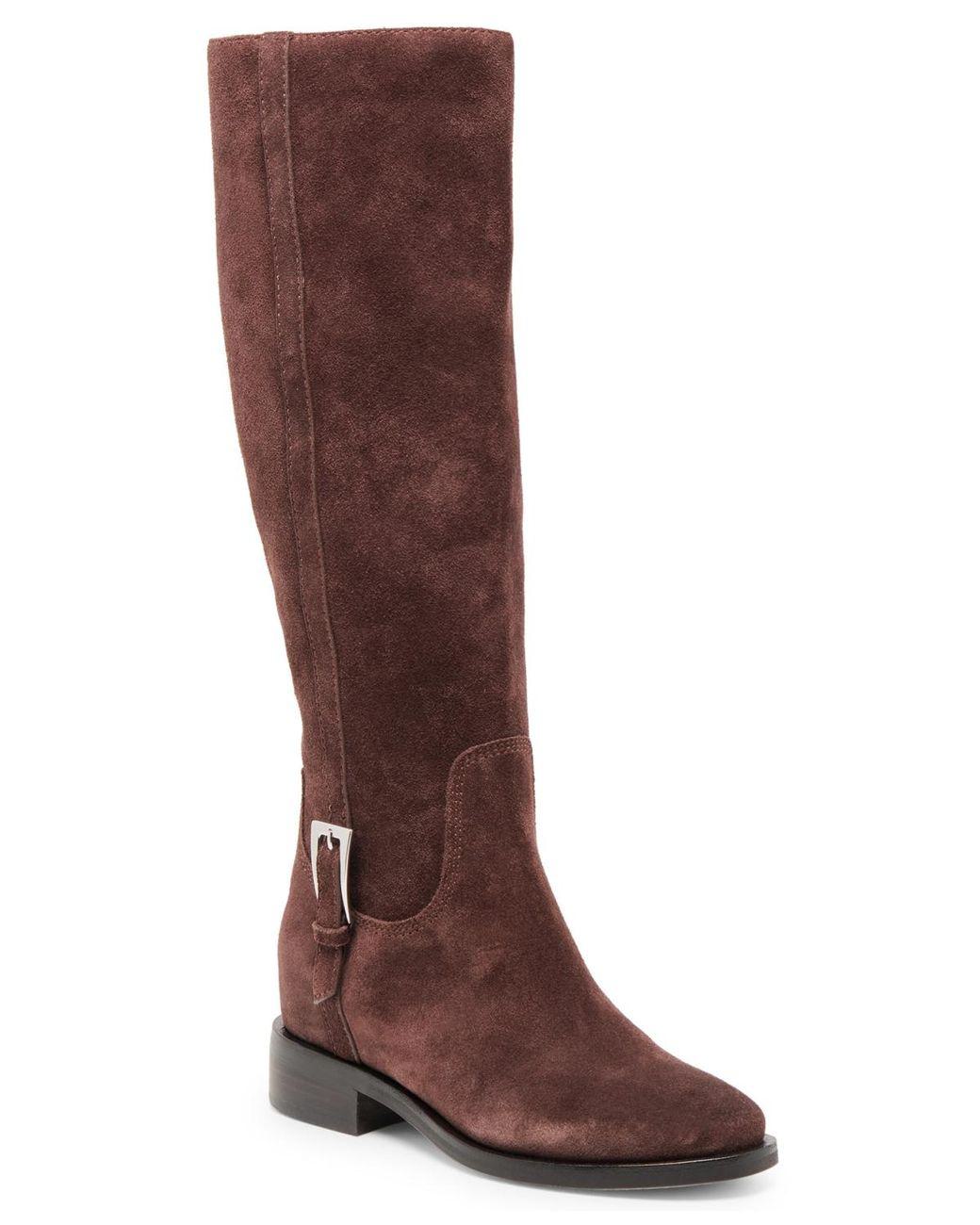 Women’s Brown Kilian H2o Tall Knee-high Wide-calf Buckle Riding Boots Women's Brown Kilian H2o Tall Knee-high Wide-calf Buckle Riding Boots