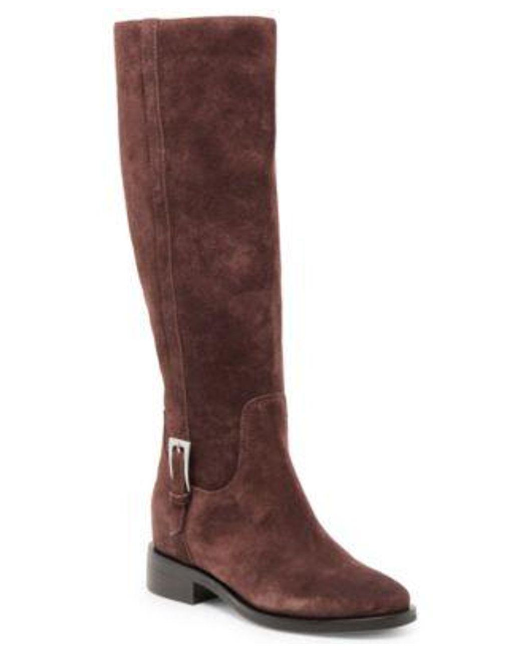 Women's Brown Kilian H2o Tall Knee High Buckle Riding Boots Regular Wide Calf