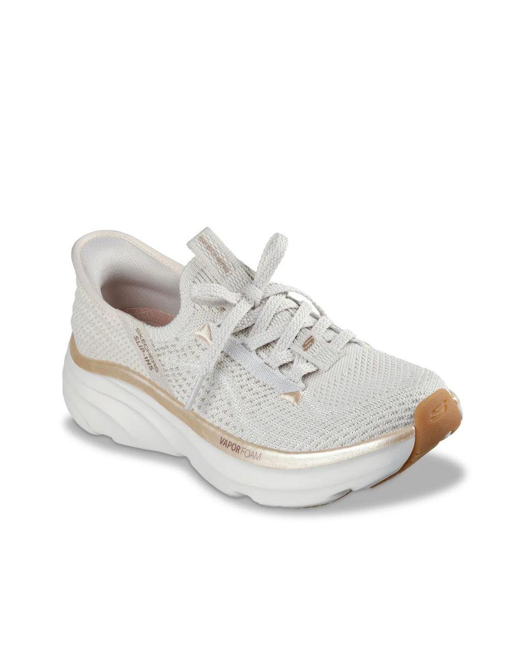 Women’s White Hands Free Slipins: D’Lux Vapor Evening Glow Sneaker Women's White Hands Free Slipins: D'Lux Vapor Evening Glow Sneaker