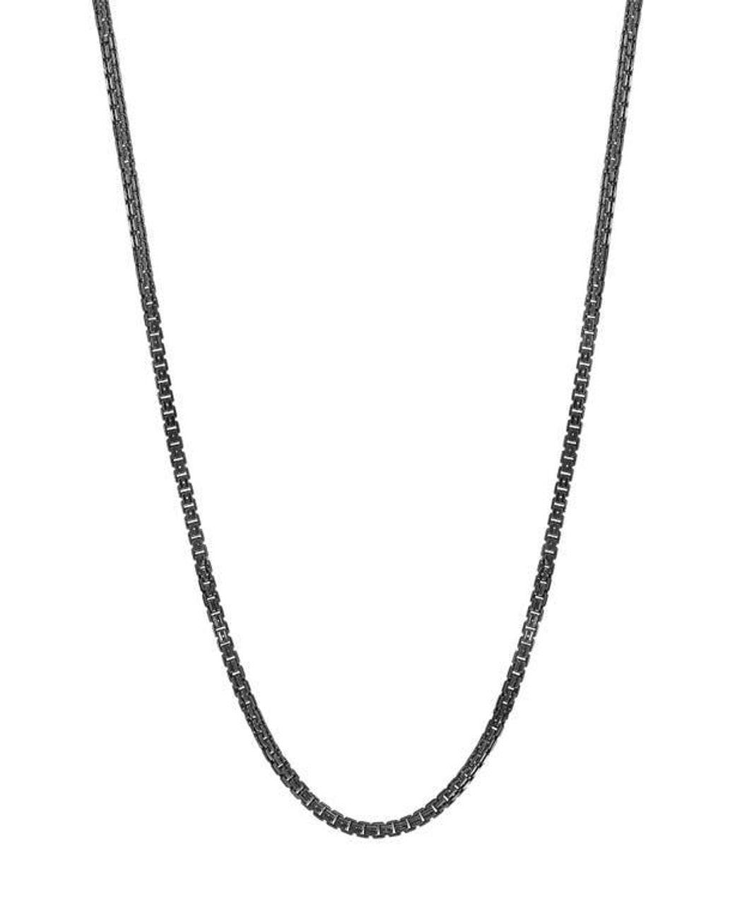 Men’s Black Sterling Box Chain Necklace Men's Black Sterling Box Chain Necklace