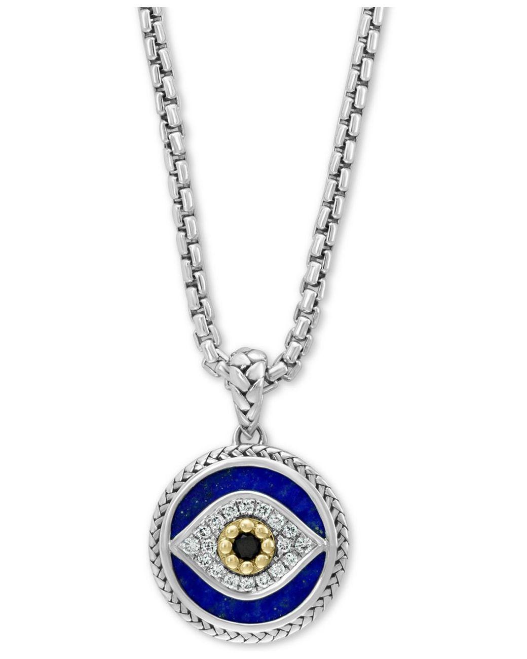 Men’s Blue Effy Multi-gemstone & Diamond (1/10 Ct. T.w. Men's Blue Effy Multi-gemstone & Diamond (1/10 Ct. T.w.