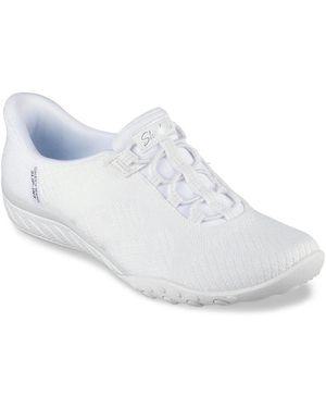 Skechers Hands Free Slipins Breathe Easy Slipon Sneaker – White Skechers Hands Free Slipins Breathe Easy Slipon Sneaker - White