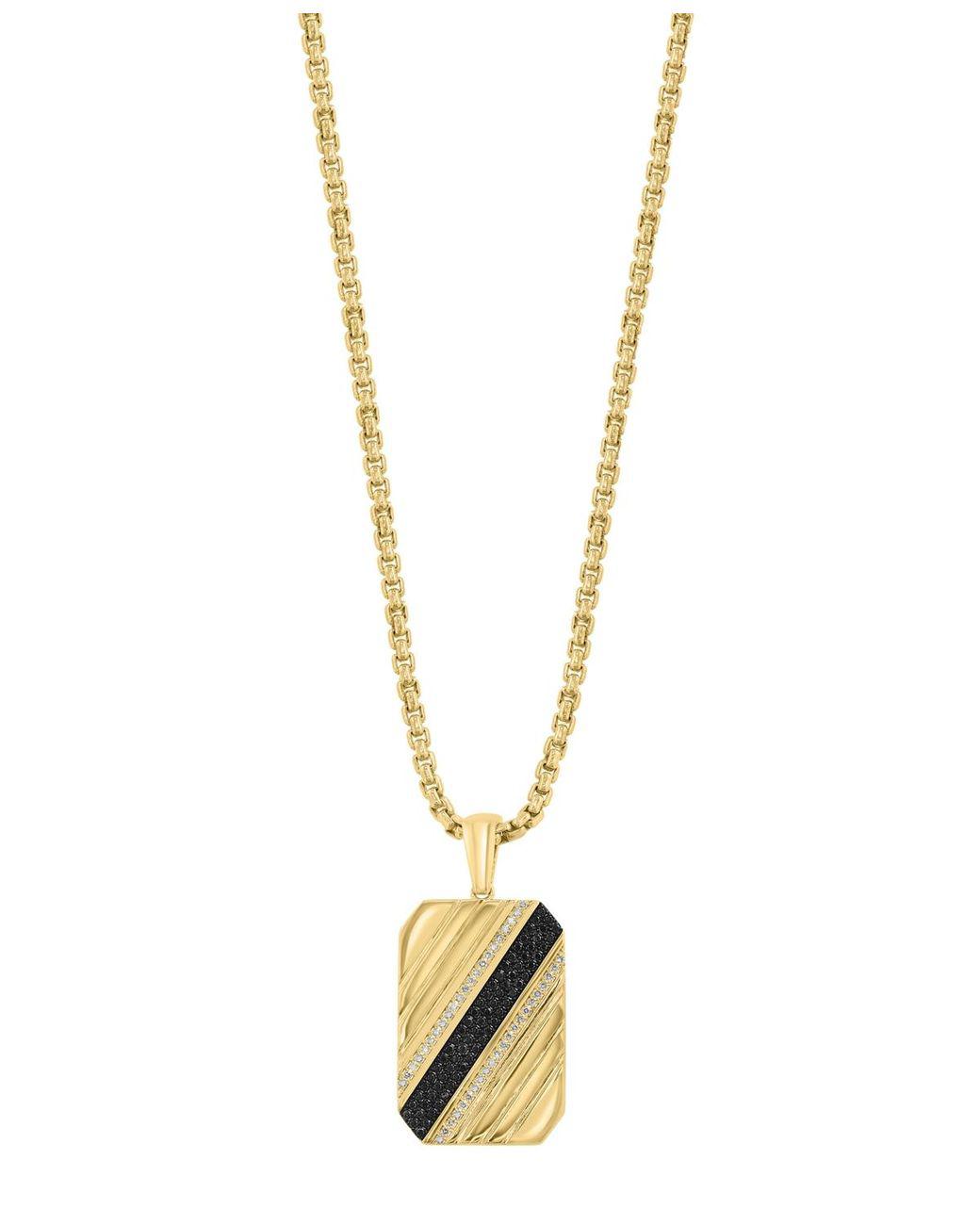 Men’s Metallic Diamond Pendant Necklace (1/2 Ct. T.w. Men's Metallic Diamond Pendant Necklace (1/2 Ct. T.w.