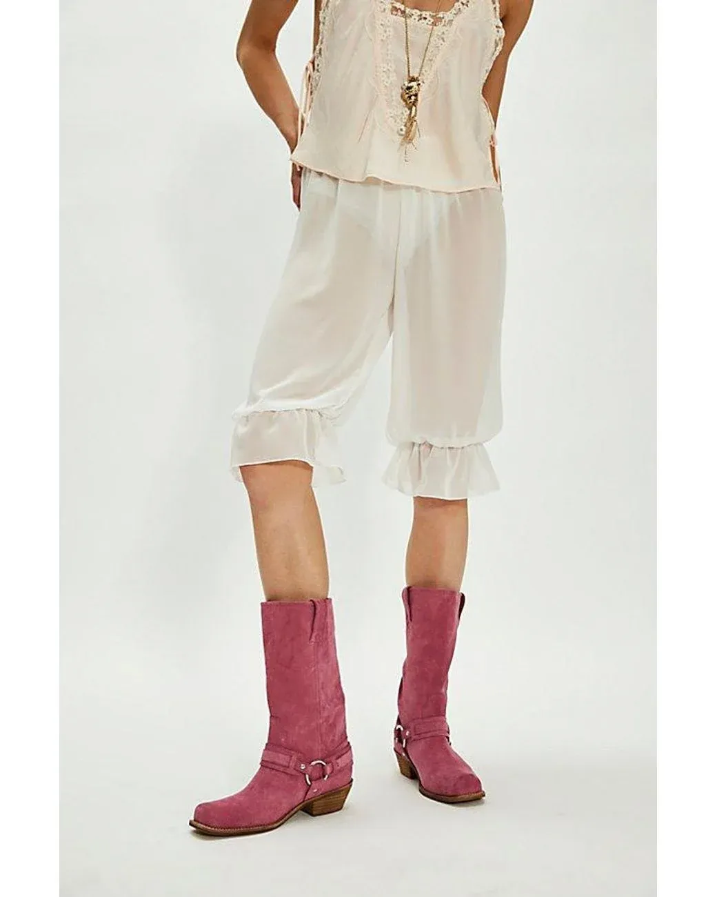 Women’s White Coyote Country Harness Boots Women's White Coyote Country Harness Boots