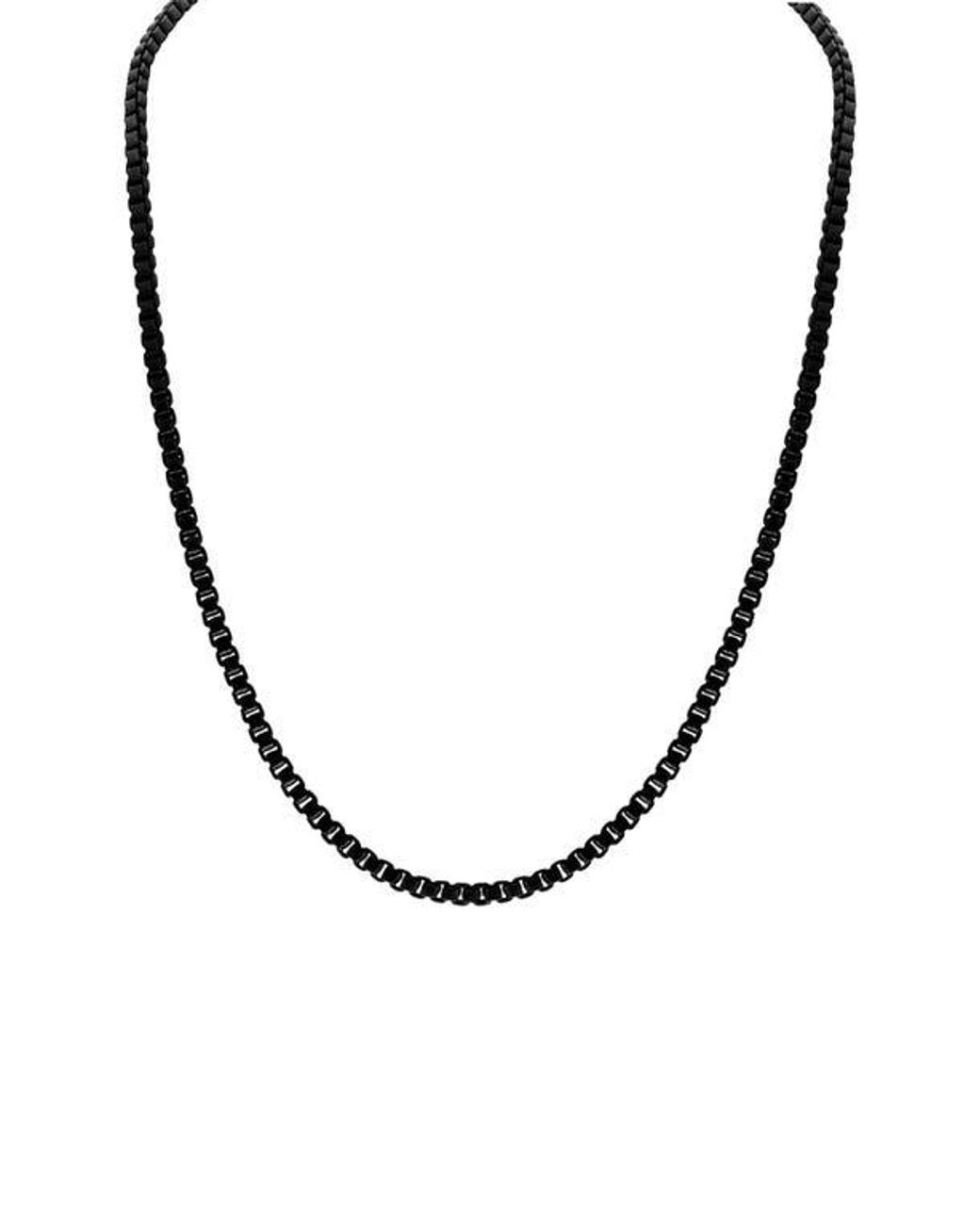 Men’s Metallic Sterling Box Chain Necklace Men's Metallic Sterling Box Chain Necklace